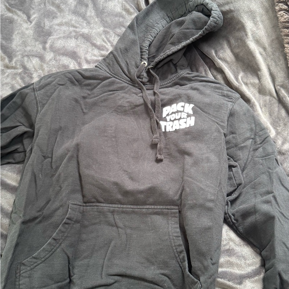 Black "Pack Your Trash" Graphic Hoodie